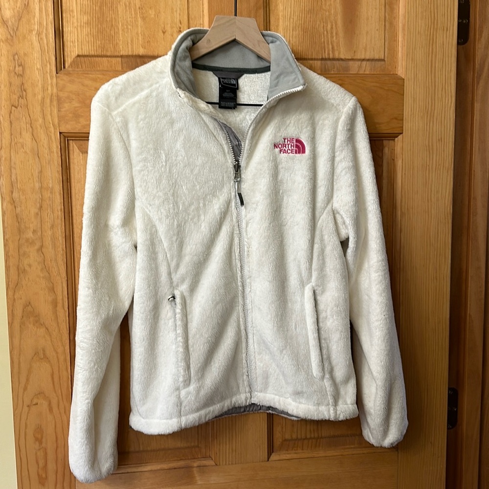 North face breast cancer edition white zip up